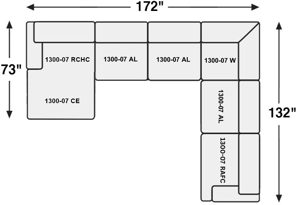1300-07 Option 8 living room sectional : PF, Discount Wholesale Furniture