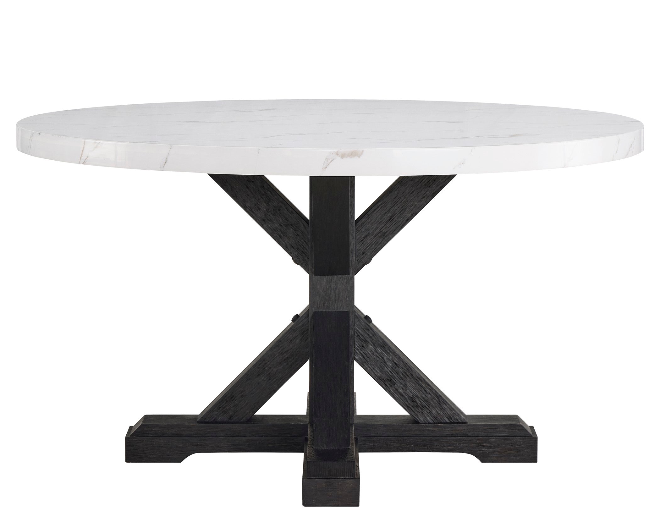 1319 Vance round marble style dining table with chairs