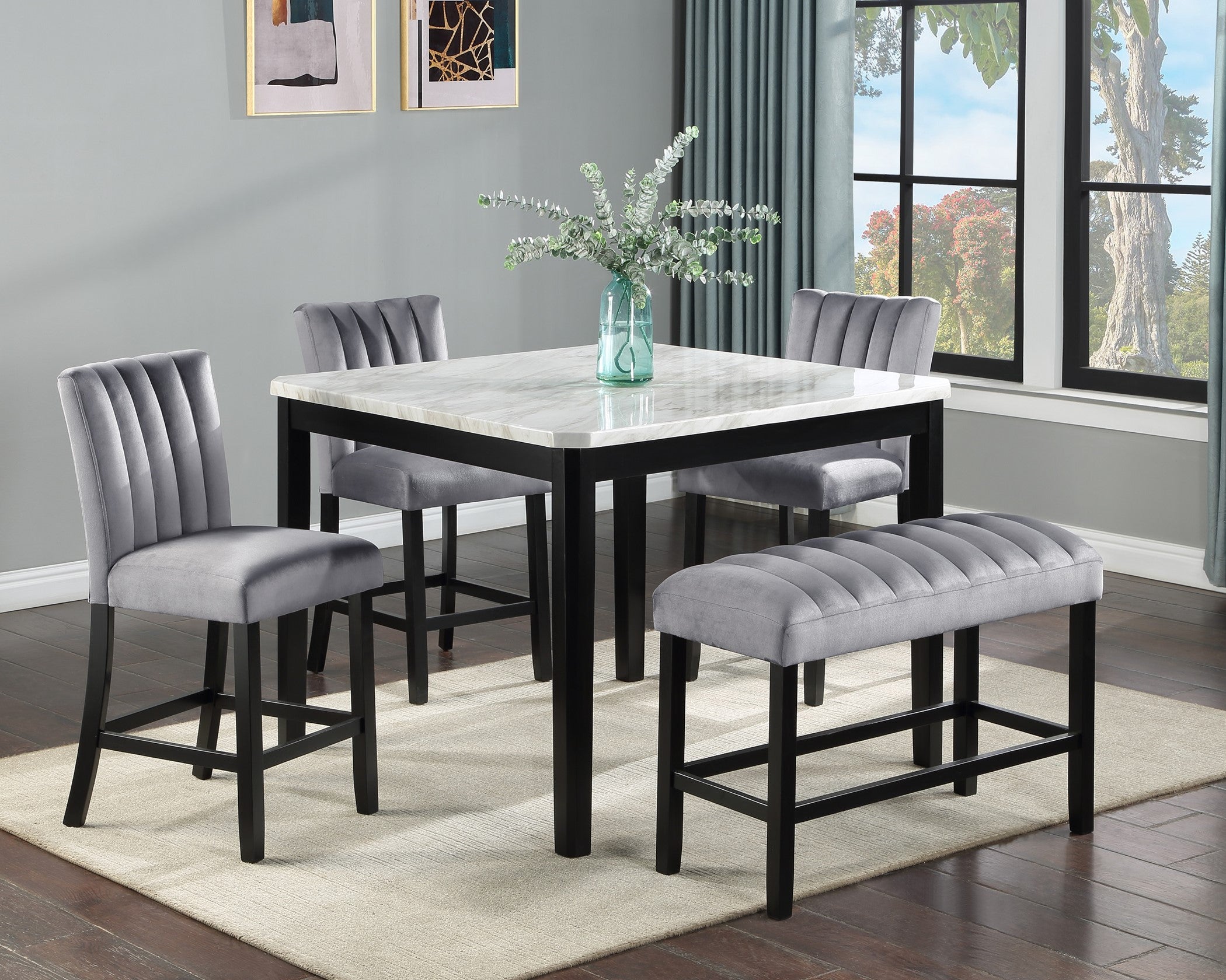 2724 Pascal modern style dining table with chairs :