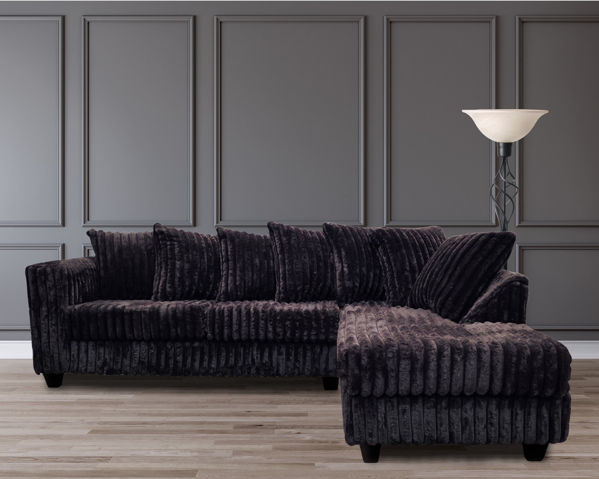 300 Hugo Corduroy Sectional Grey living room sectional :
