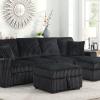 Cozy Lounge – Black Sectional with ottoman