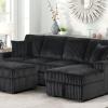 Cozy Lounge – Black Sectional with ottoman
