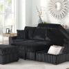 Cozy Lounge – Black Sectional with ottoman