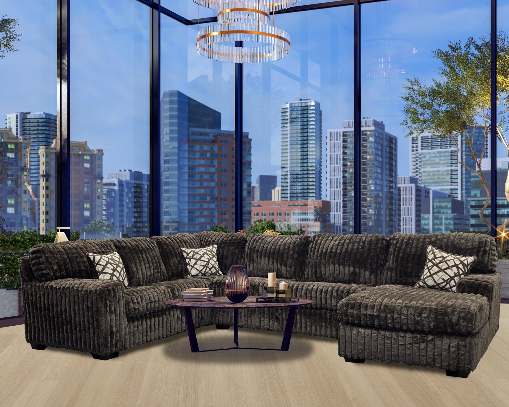 VIRAL SECTIONAL CHOCOLATE