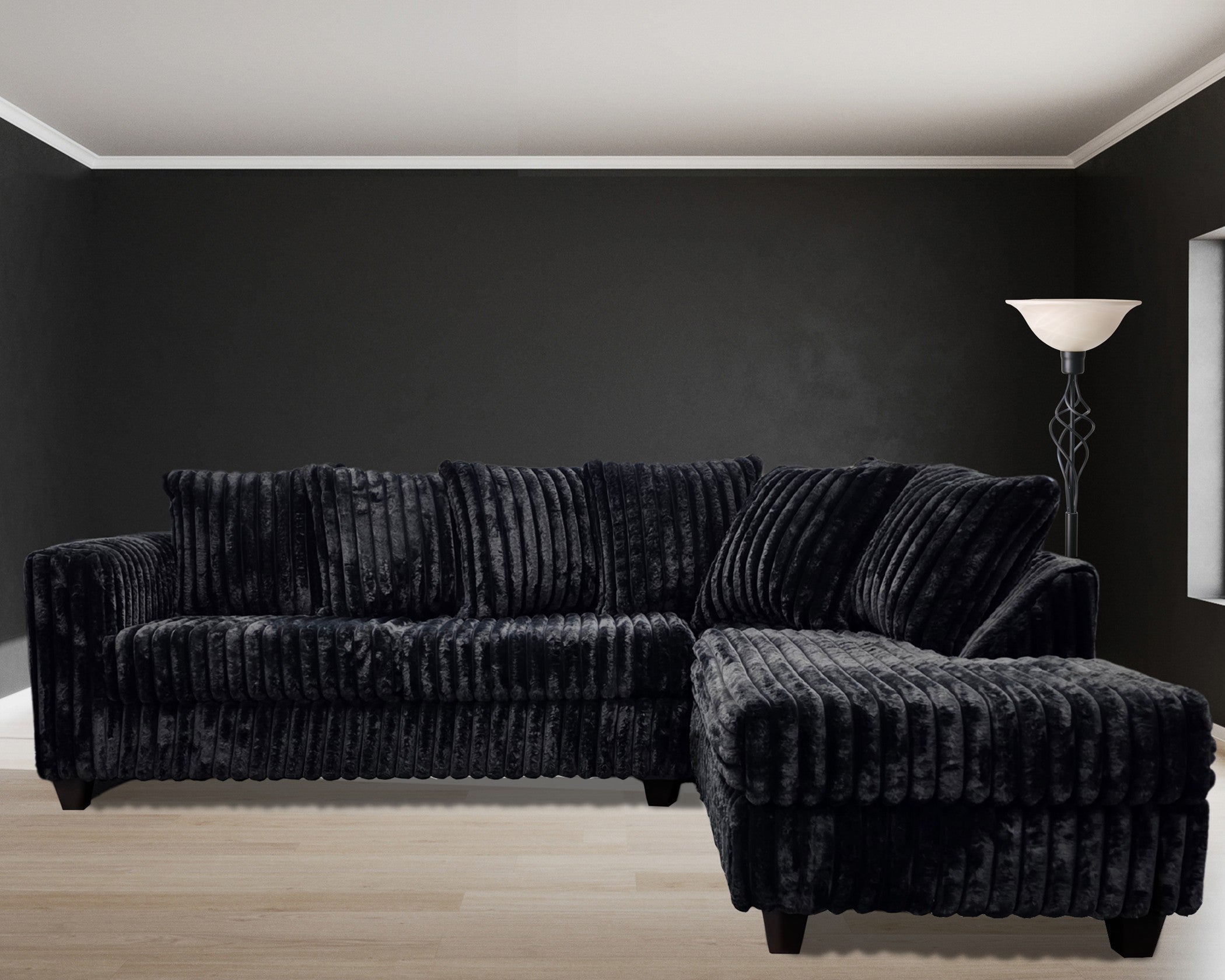 300 Hugo Corduroy Sectional Grey living room sectional :