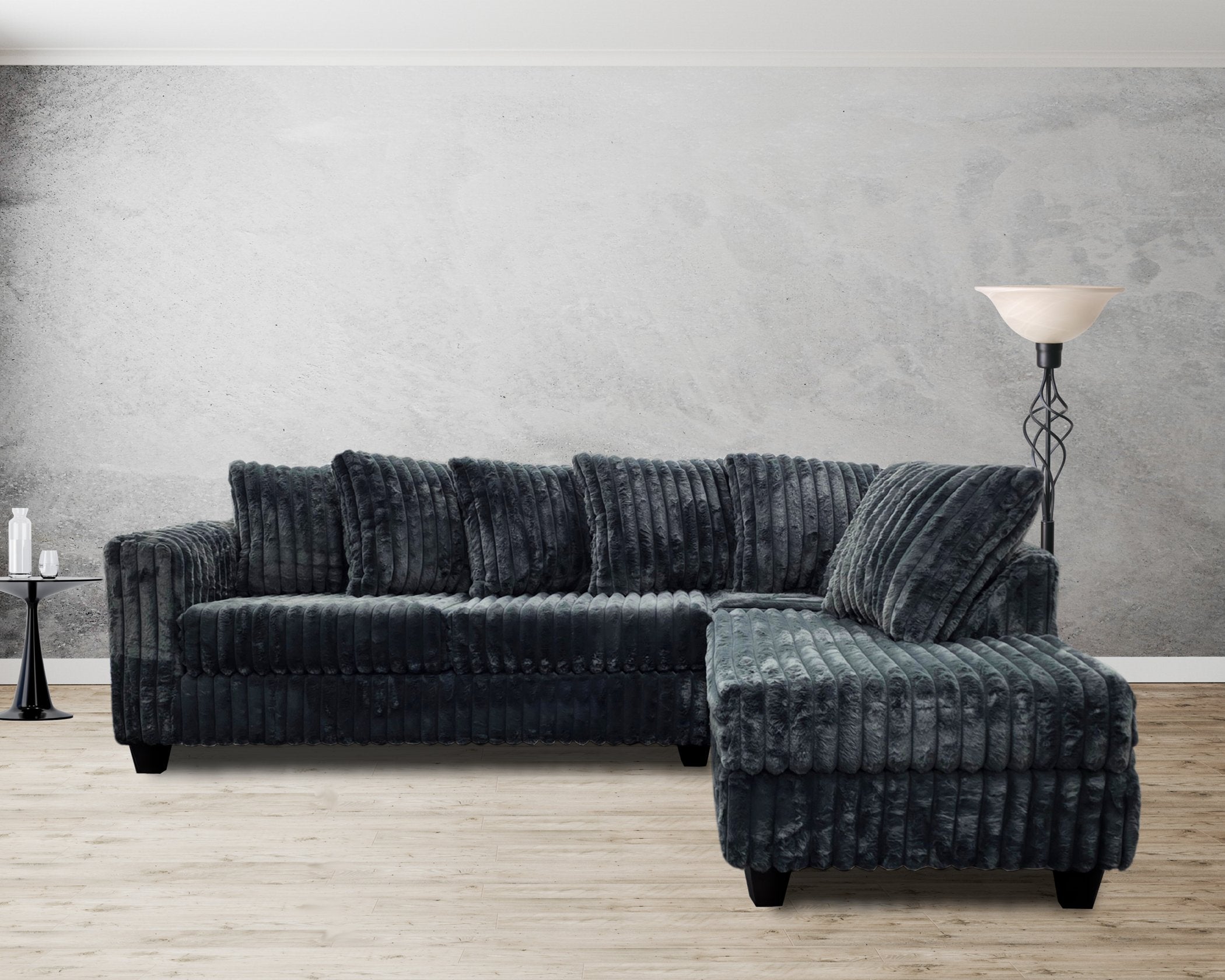 300 Hugo Corduroy Sectional Grey living room sectional :