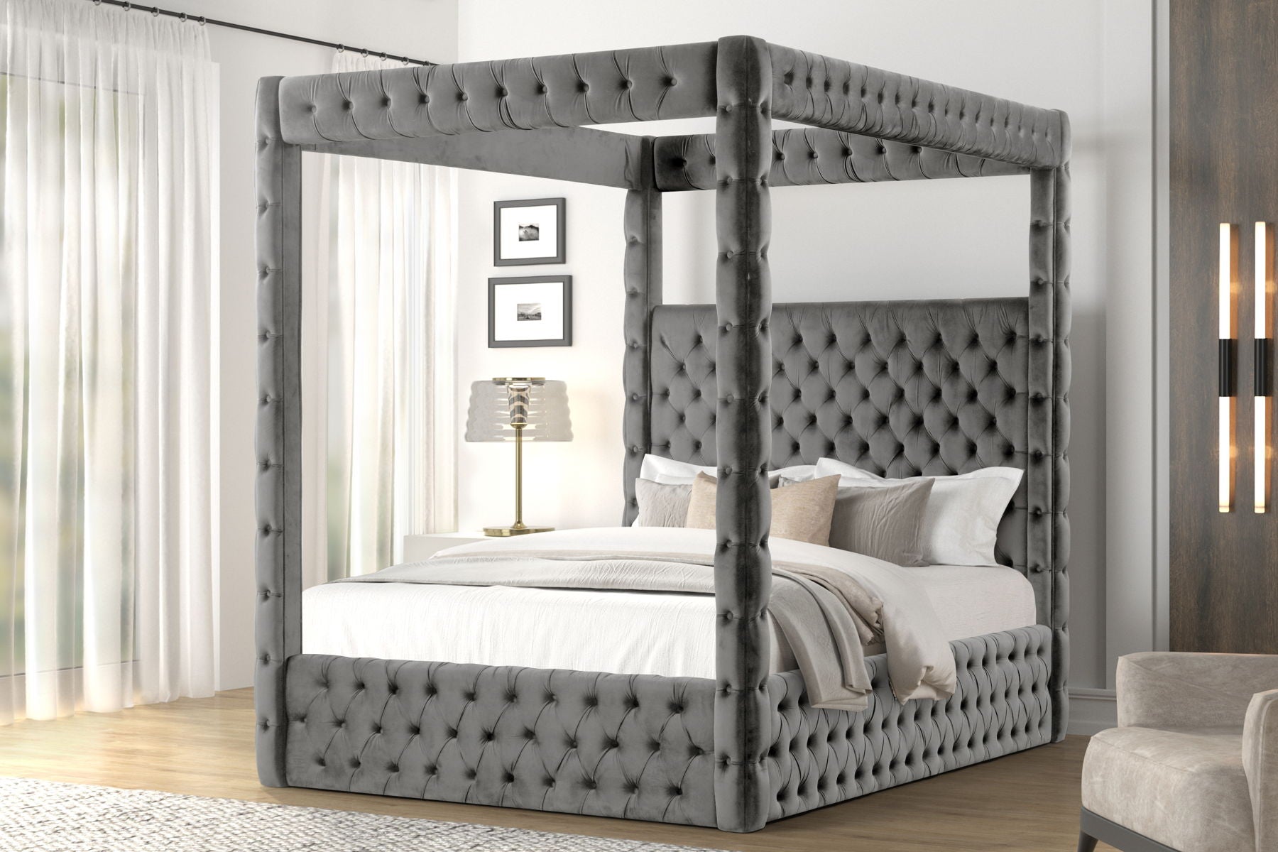 Mira – Queen Bed – Grey