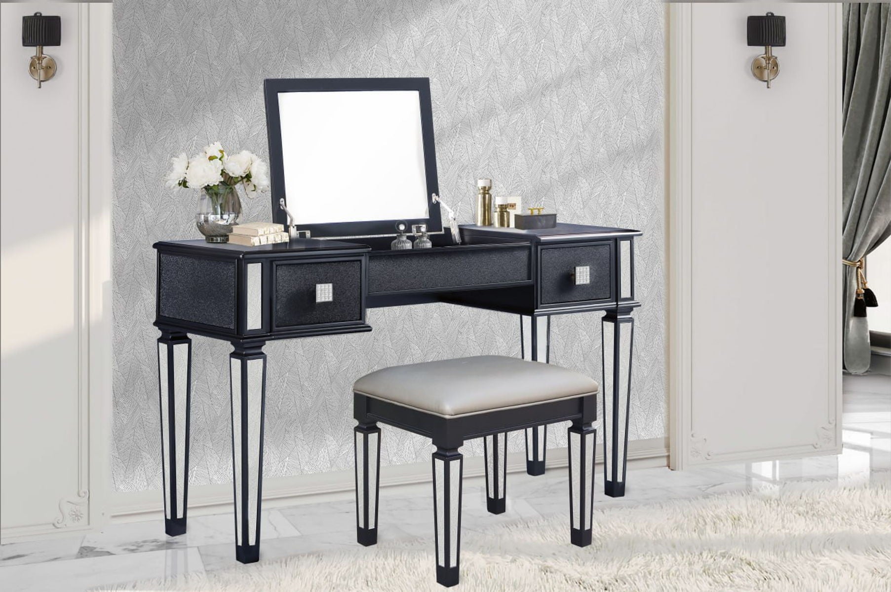 Juliet – Vanity & Stool Set 3 different colors call for details 602-706-6149