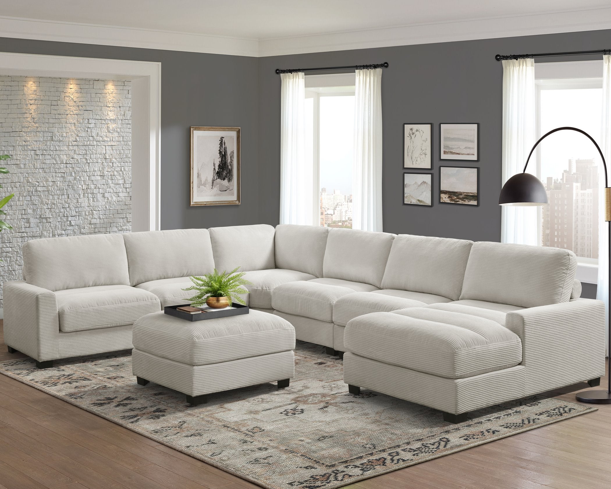U8540 Arizona Stone stone colored huge living room sectional  3 different colors options