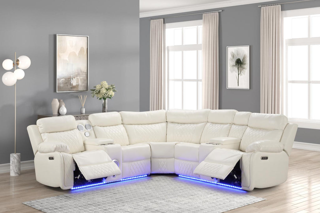 Bravo – Power Sectional – White