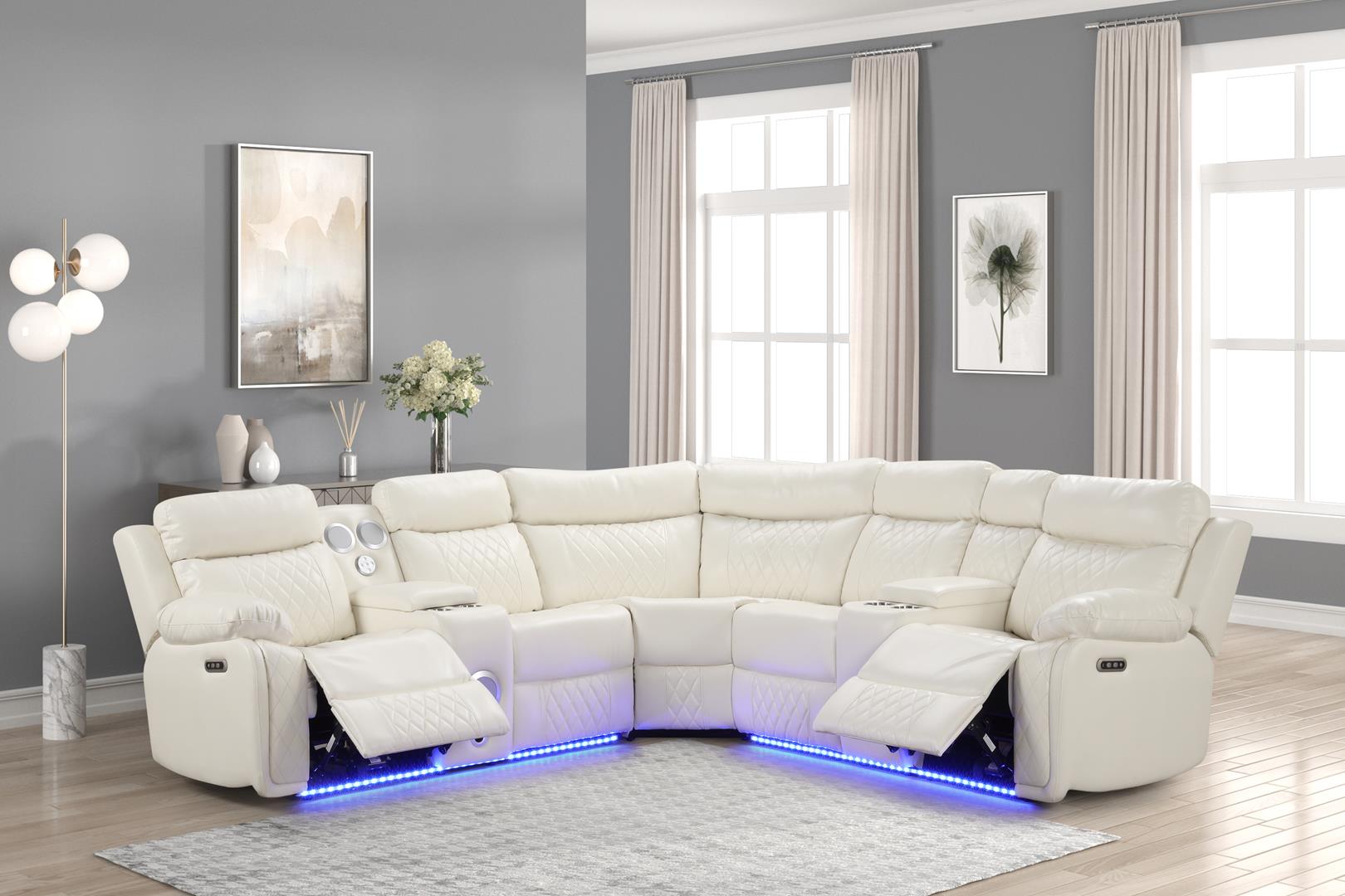 Bravo – Power Sectional – White