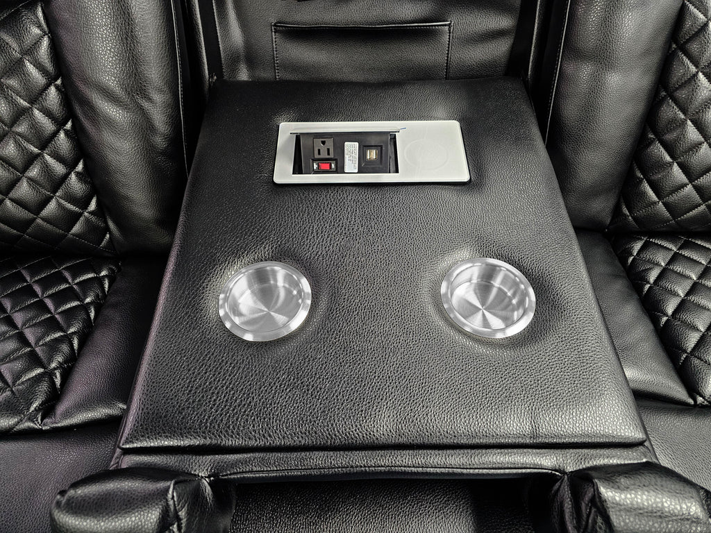 U8900 Carlo Black hidden storage, usb connections, LED lights are just a few of many features with this reclining living room set