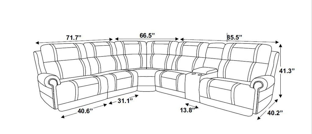 Expedition – Power Sectional – Brown