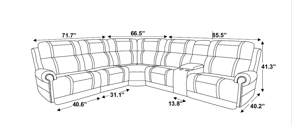 Expedition – Power Sectional – Brown