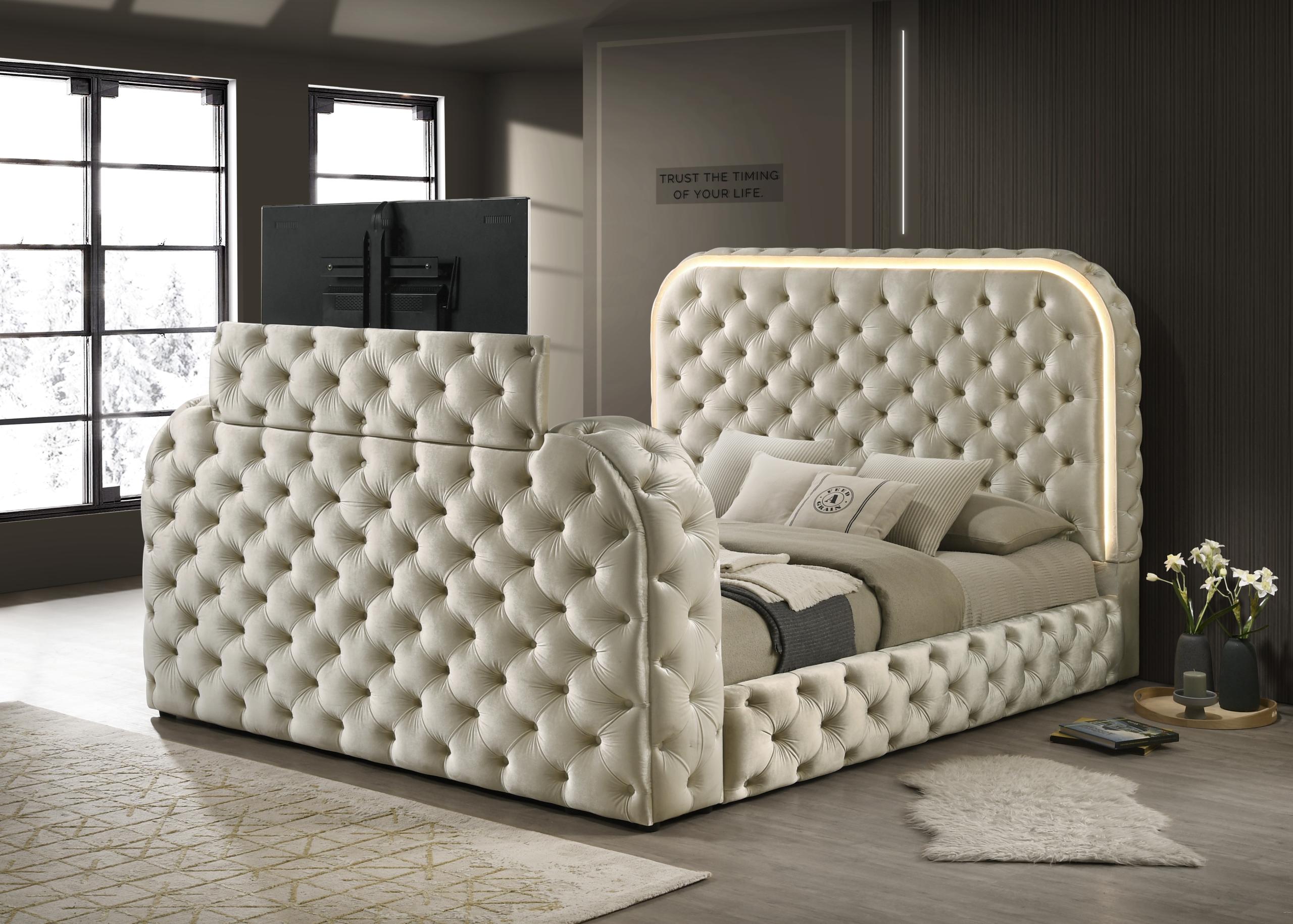 Valentina – King Bed – Cream