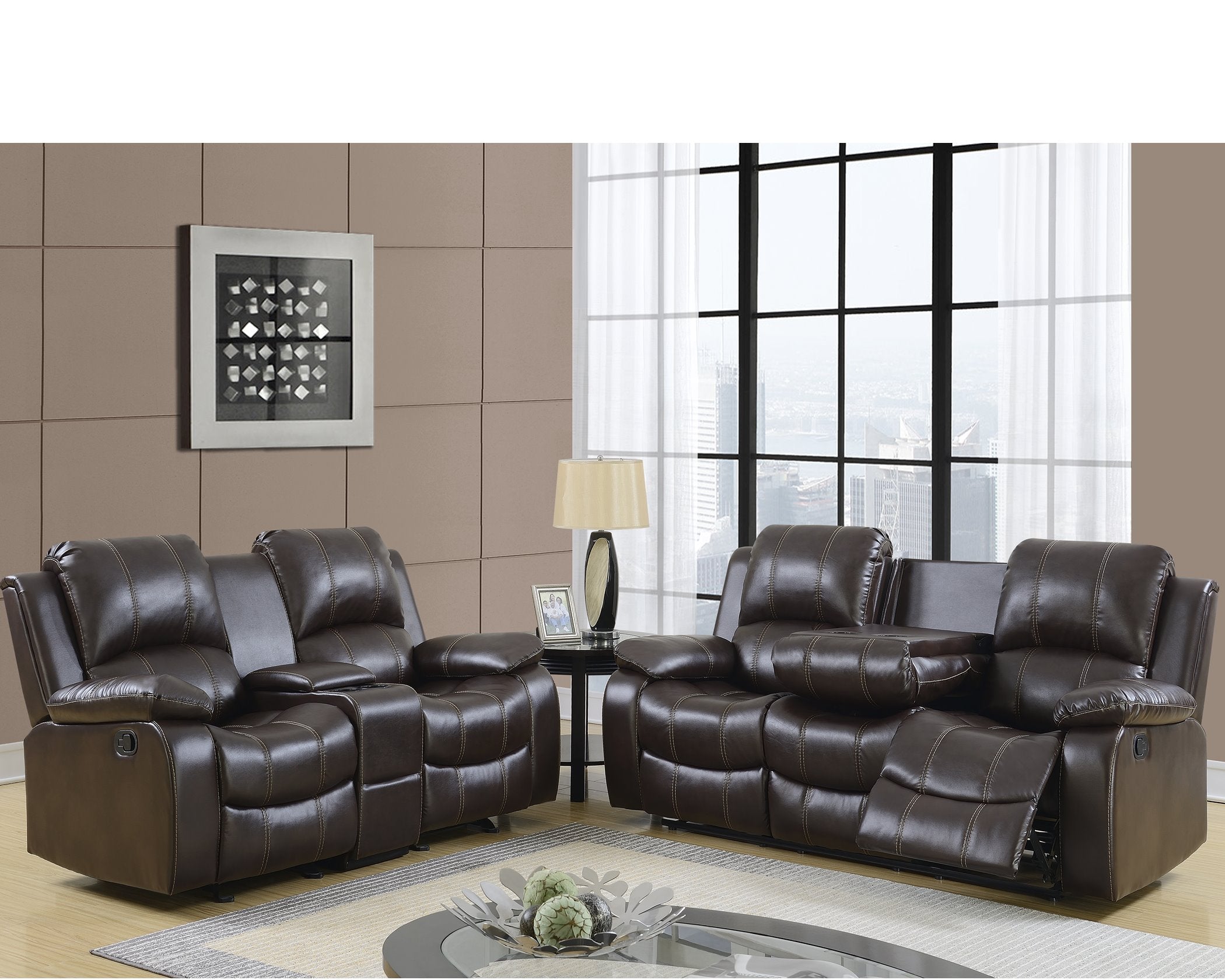3118 Pluto Chocolate discounted reclining living room set