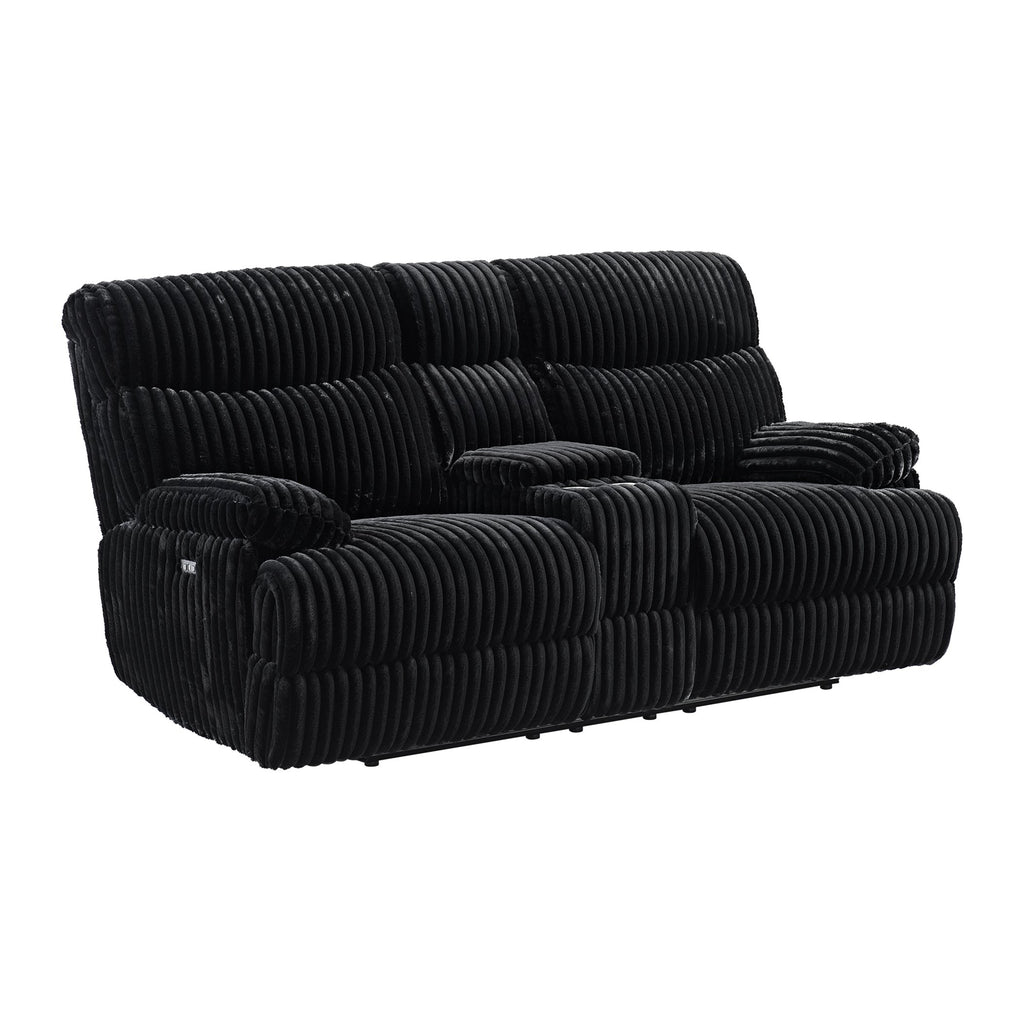 The Admiral loveseat with center storage is included with this discounted reclining living room set