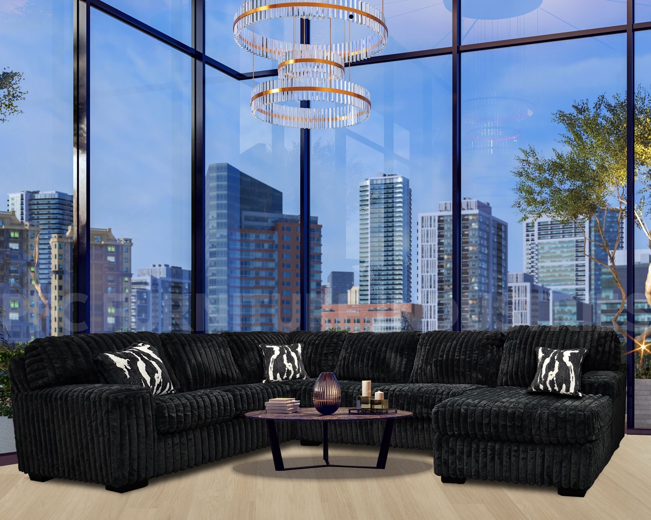 VIRAL SECTIONAL BLACK – Panda Home Furniture Ok LLC