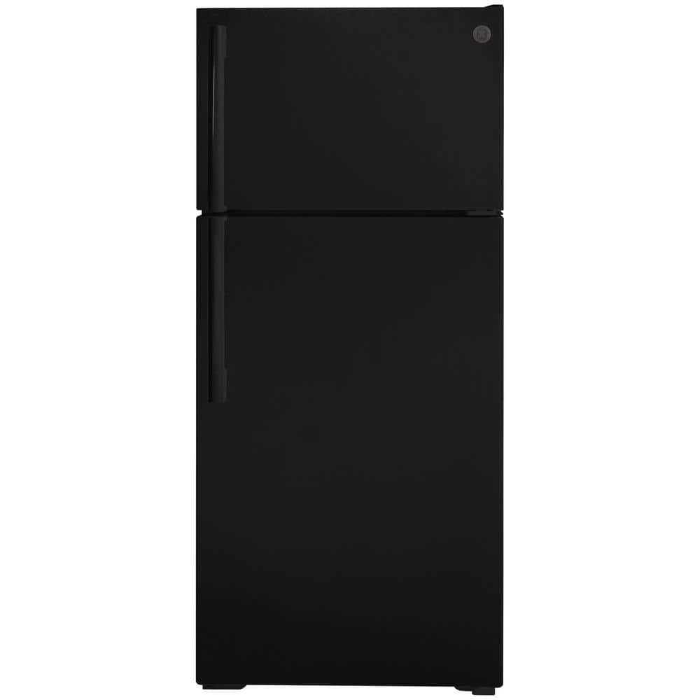 GE 16.6 cu. ft. Top Freezer Refrigerator in Black GTS17DTNRBB
