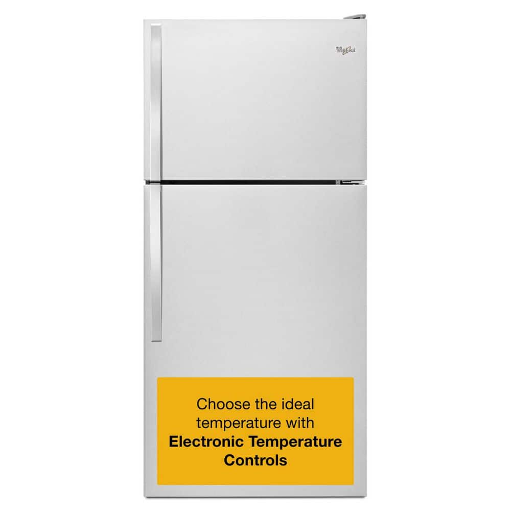 Whirlpool 18.2 cu. ft. Top Freezer Refrigerator in Monochromatic Stainless Steel WRT318FZDM
