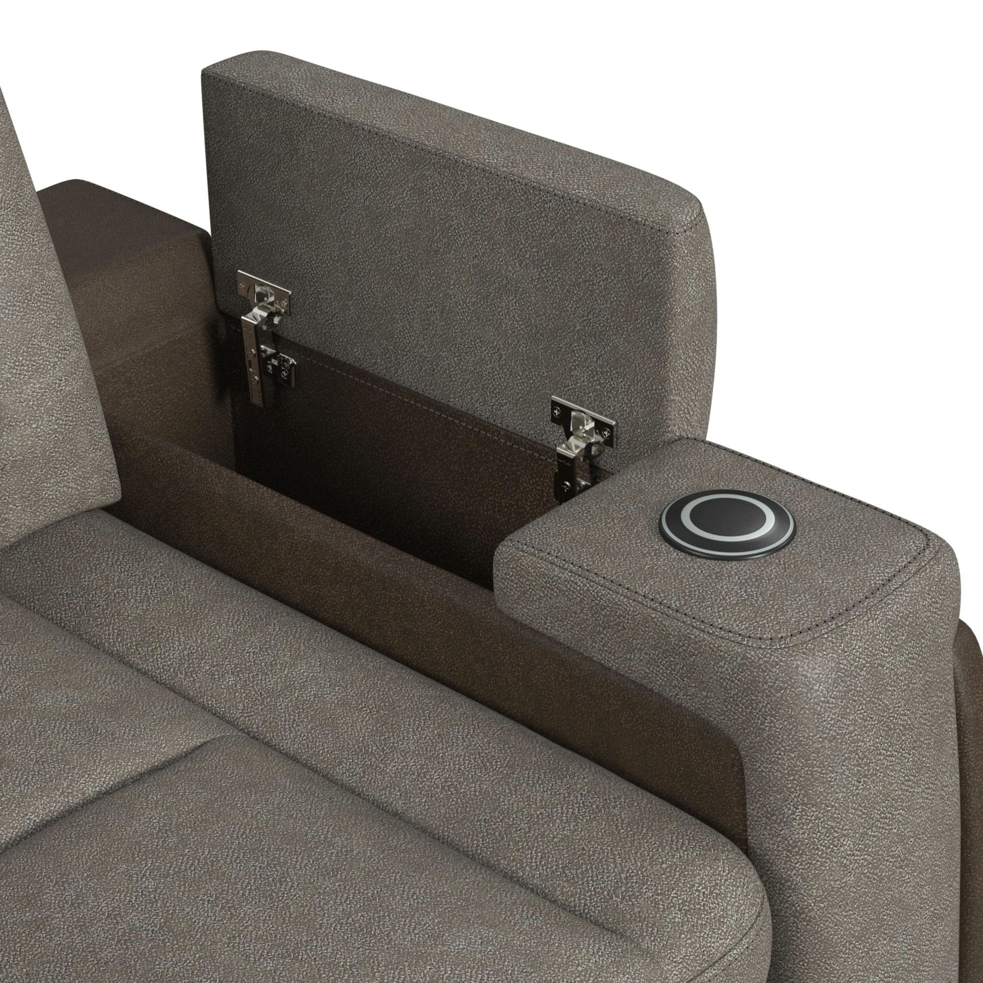 U13660 Lantana Brown/Grey wireless charging, LED lights and hidden storage are just a few features available with this reclining living room set